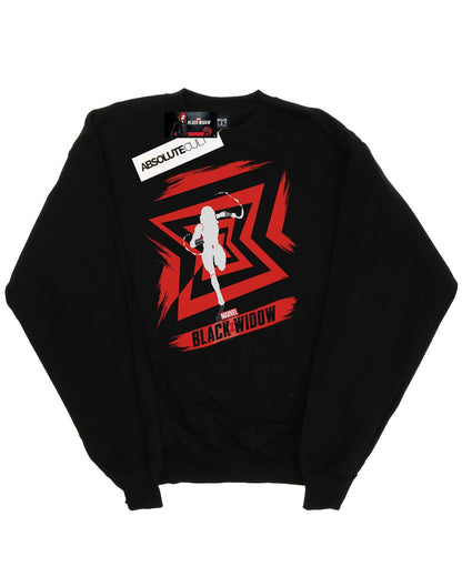 Black - Front - Marvel Mens Black Widow Movie Icon Run Cotton Sweatshirt