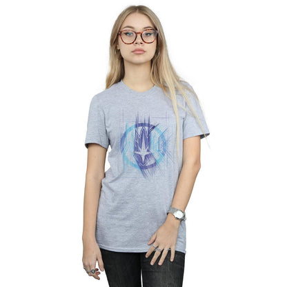 Sports Grey - Front - Marvel Womens-Ladies Avengers Infinity War Guardian Lines Cotton Boyfriend T-Shirt