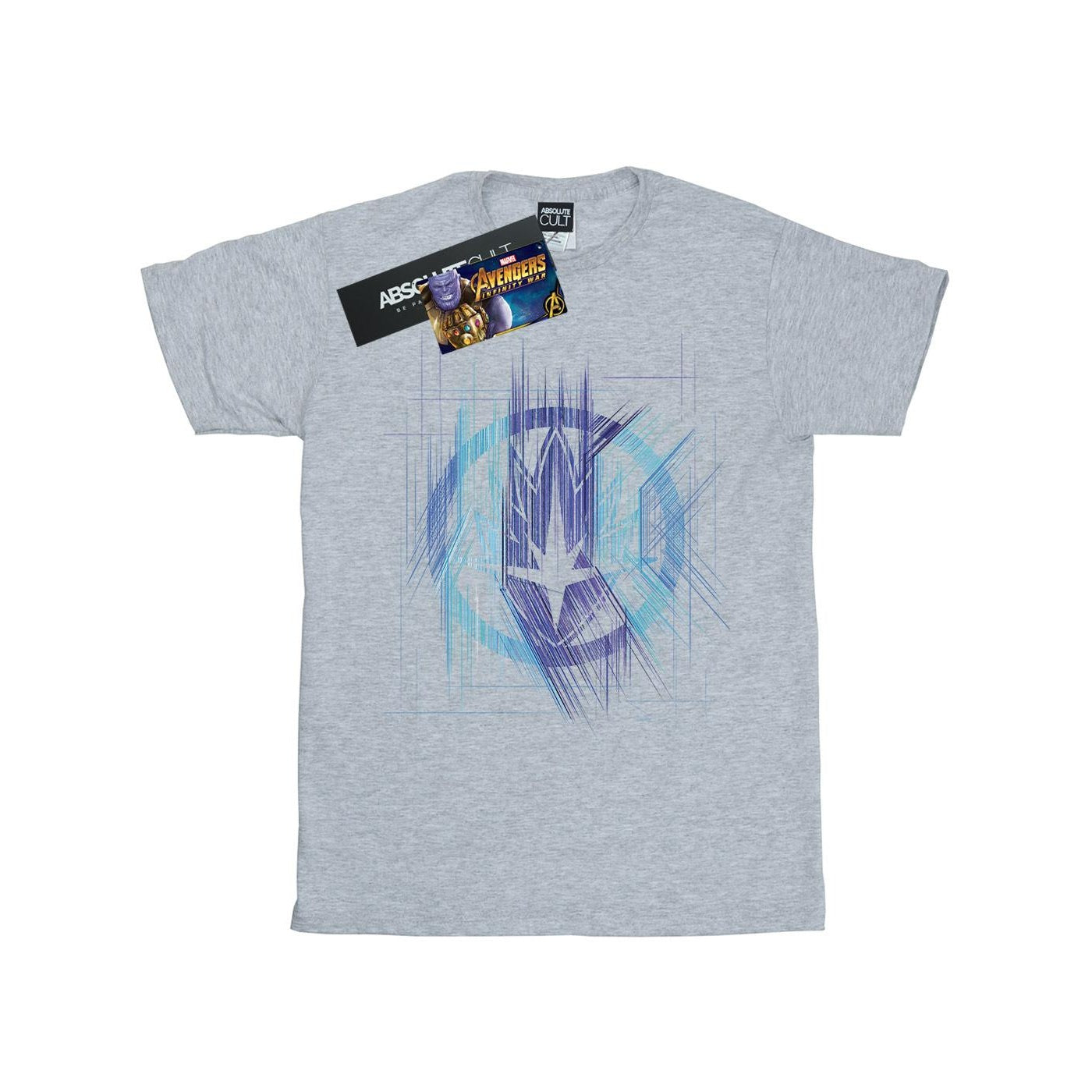 Sports Grey - Side - Marvel Womens-Ladies Avengers Infinity War Guardian Lines Cotton Boyfriend T-Shirt