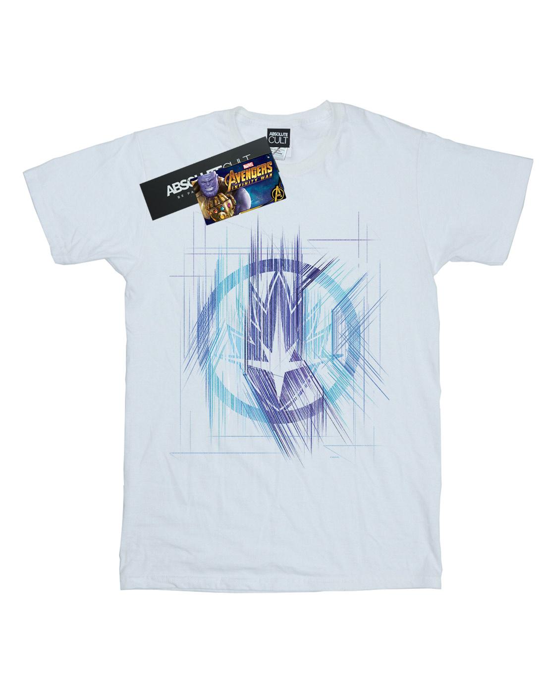 White - Front - Marvel Womens-Ladies Avengers Infinity War Guardian Lines Cotton Boyfriend T-Shirt