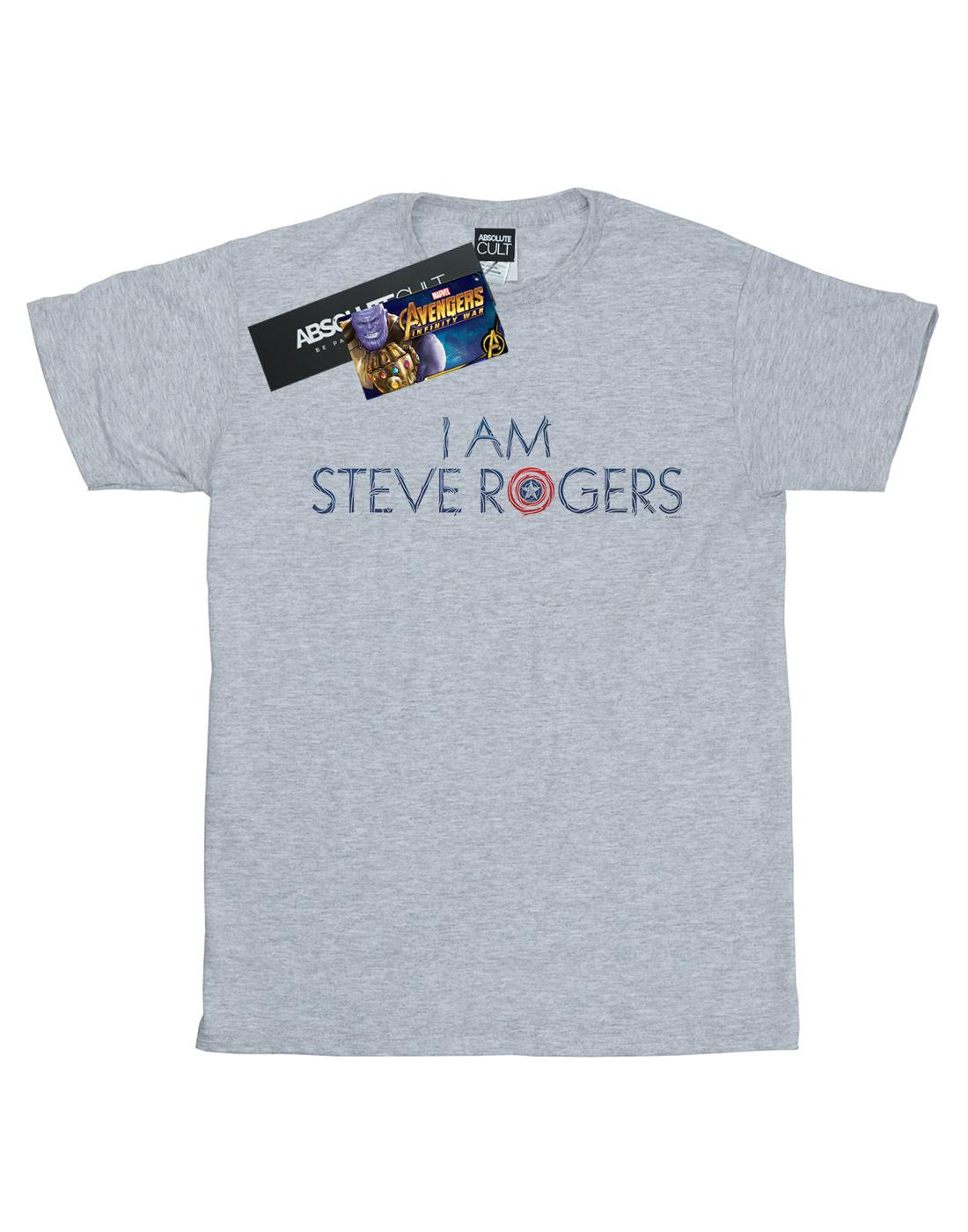 Sports Grey - Front - Marvel Womens-Ladies Avengers Infinity War I Am Steve Rogers Cotton Boyfriend T-Shirt