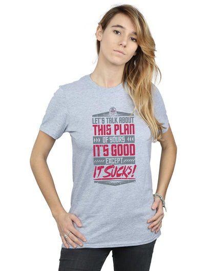 Sports Grey - Back - Marvel Womens-Ladies Avengers Infinity War It Sucks Cotton Boyfriend T-Shirt