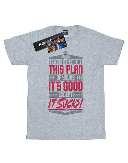 Sports Grey - Front - Marvel Womens-Ladies Avengers Infinity War It Sucks Cotton Boyfriend T-Shirt