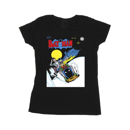 Black - Front - DC Comics Womens-Ladies Batman Snow Mobile Cotton T-Shirt