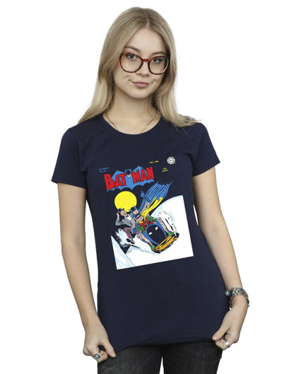 Navy Blue - Back - DC Comics Womens-Ladies Batman Snow Mobile Cotton T-Shirt
