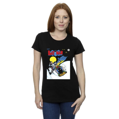 Black - Back - DC Comics Womens-Ladies Batman Snow Mobile Cotton T-Shirt