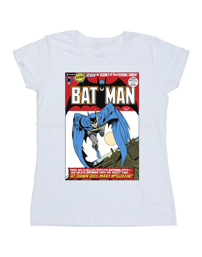White - Front - DC Comics Womens-Ladies Running Batman Cover Cotton T-Shirt