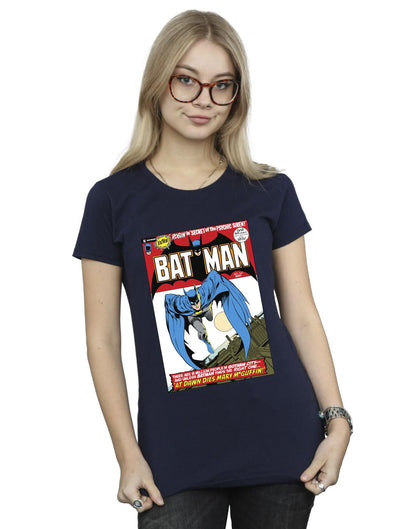 Navy Blue - Back - DC Comics Womens-Ladies Running Batman Cover Cotton T-Shirt