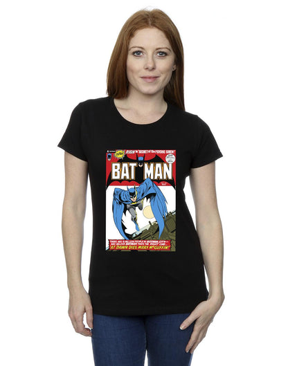 Black - Back - DC Comics Womens-Ladies Running Batman Cover Cotton T-Shirt