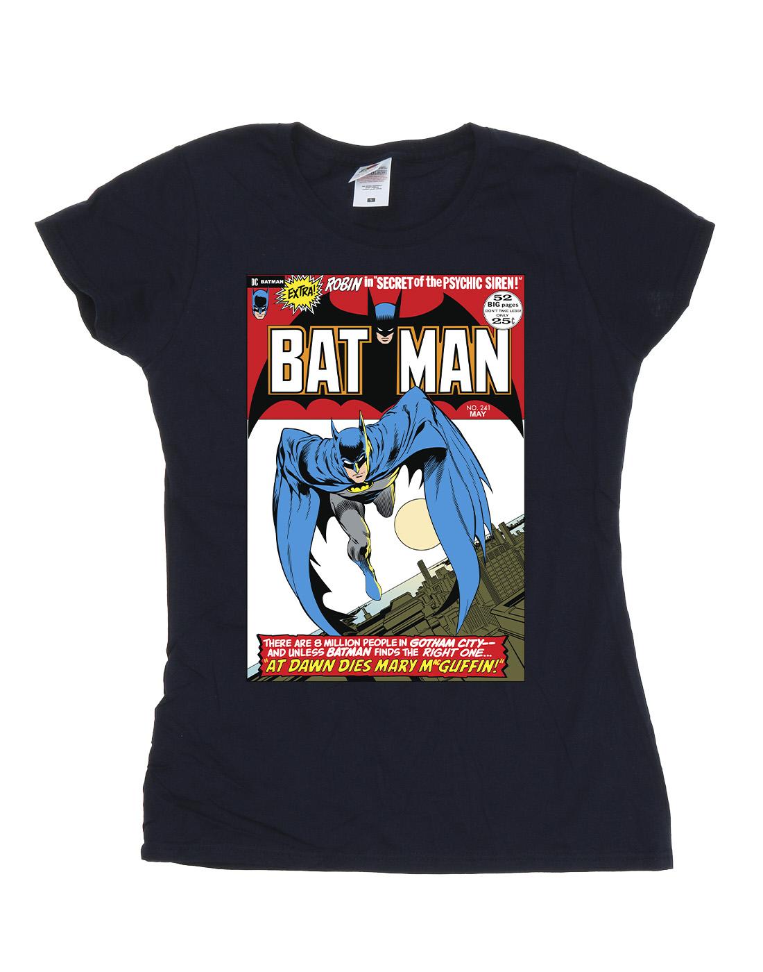 Navy Blue - Front - DC Comics Womens-Ladies Running Batman Cover Cotton T-Shirt