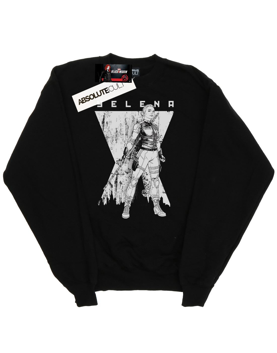 Black - Front - Marvel Mens Black Widow Movie Yelena Romanoff Mono Cotton Sweatshirt