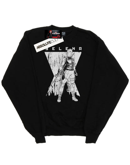 Black - Front - Marvel Mens Black Widow Movie Yelena Romanoff Mono Cotton Sweatshirt