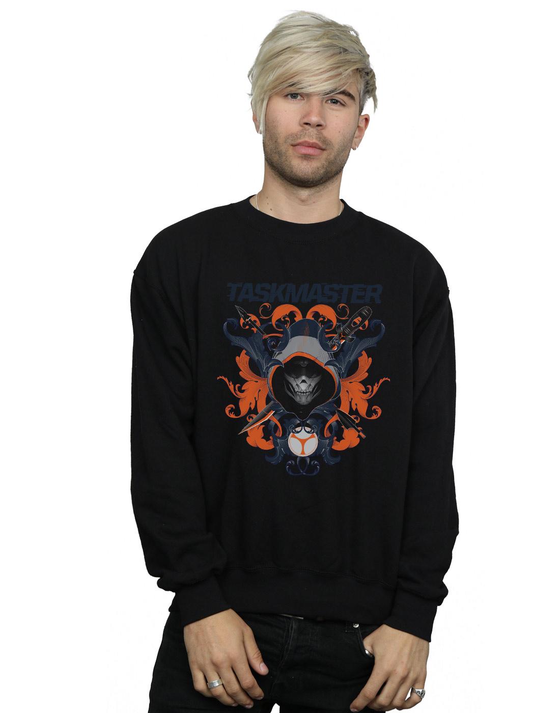 Black - Back - Marvel Mens Black Widow Movie Taskmaster Oriental Cotton Sweatshirt