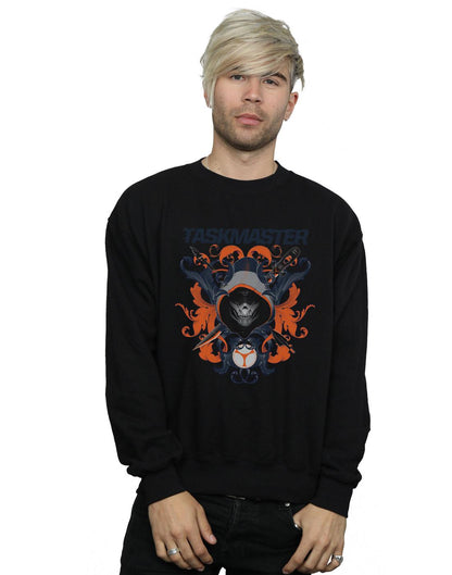 Black - Back - Marvel Mens Black Widow Movie Taskmaster Oriental Cotton Sweatshirt