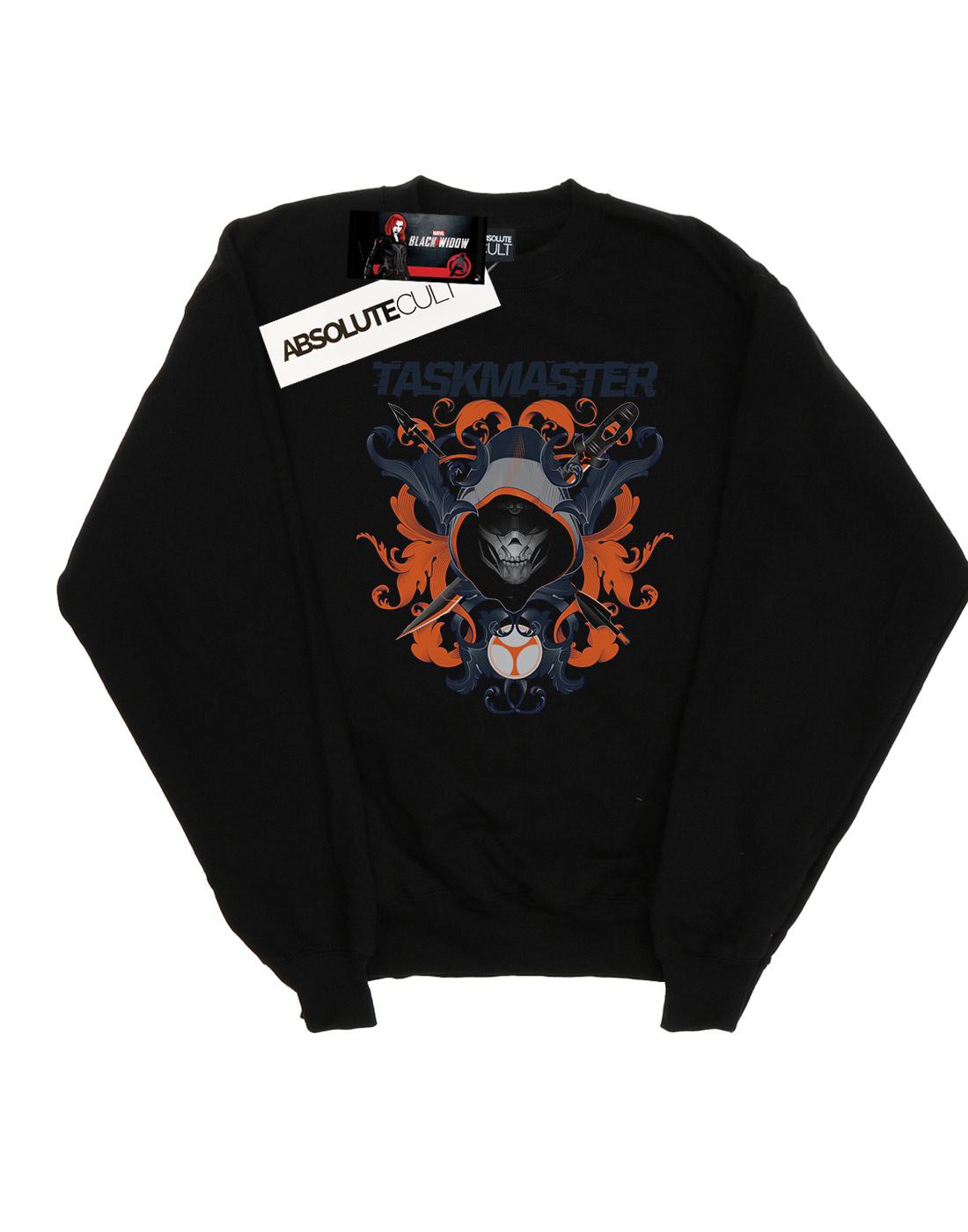 Black - Front - Marvel Mens Black Widow Movie Taskmaster Oriental Cotton Sweatshirt