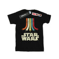 Black - Front - Star Wars Girls Rainbow Cotton T-Shirt