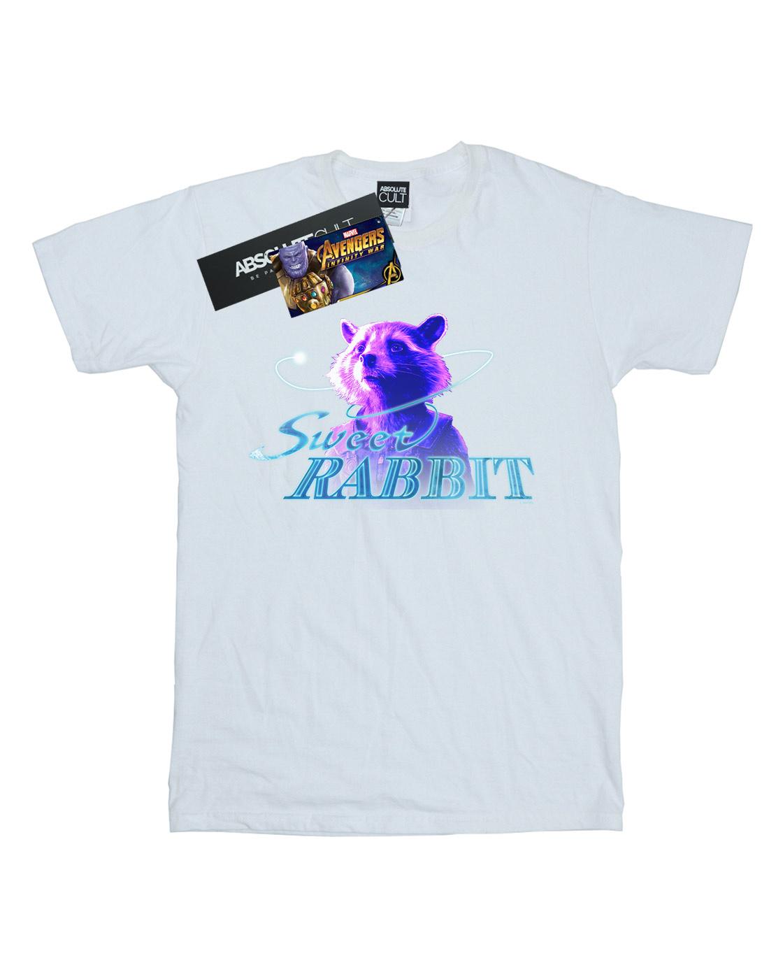 White - Front - Marvel Womens-Ladies Avengers Infinity War Sweet Rabbit Cotton Boyfriend T-Shirt