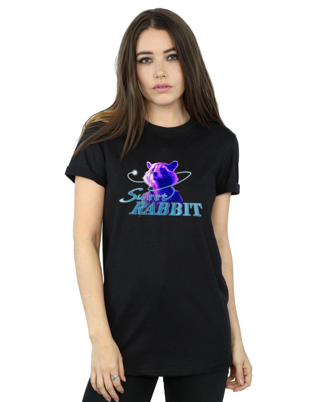 Black - Back - Marvel Womens-Ladies Avengers Infinity War Sweet Rabbit Cotton Boyfriend T-Shirt