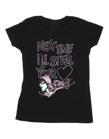 Black - Front - DC Comics Womens-Ladies Batman Batgirl I´ll Steal Your Heart Cotton T-Shirt