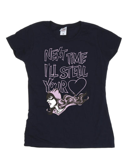 Navy Blue - Front - DC Comics Womens-Ladies Batman Batgirl I´ll Steal Your Heart Cotton T-Shirt