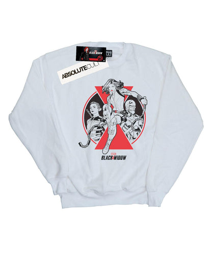 White - Front - Marvel Mens Black Widow Movie Character Badge Cotton Sweatshirt