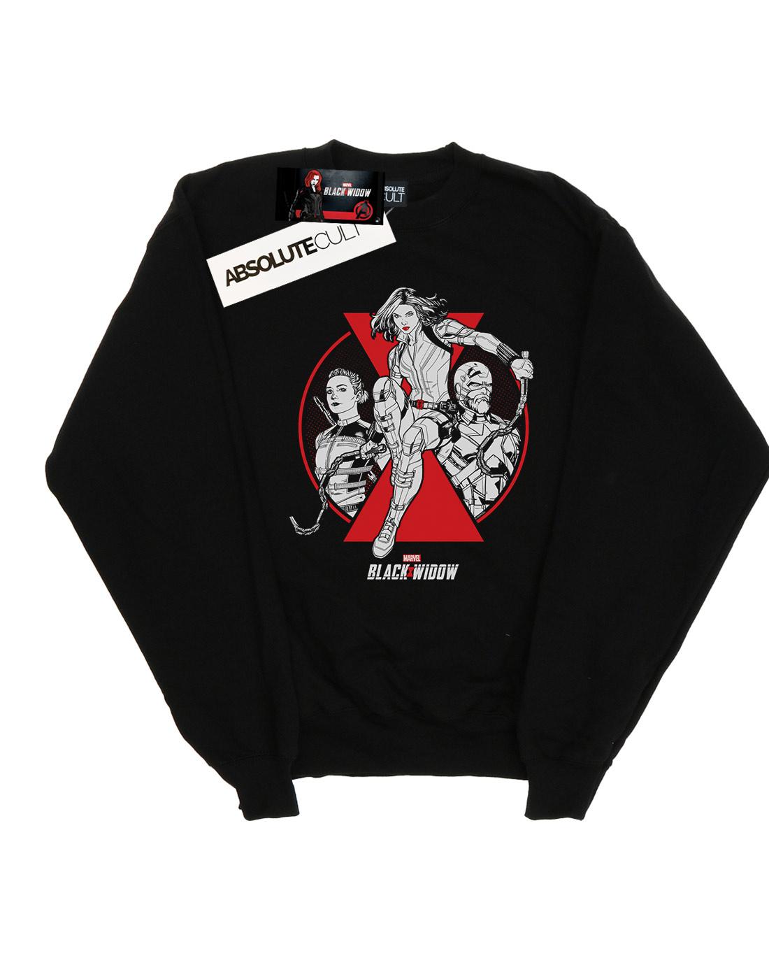 Black - Front - Marvel Mens Black Widow Movie Character Badge Cotton Sweatshirt