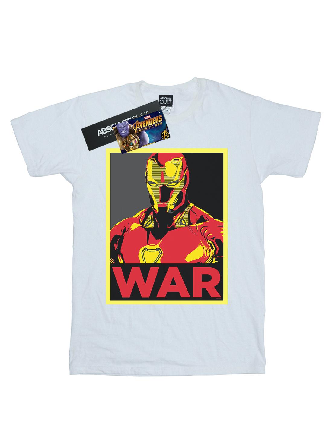 White - Front - Marvel Womens-Ladies Avengers Infinity War Iron Man War Cotton Boyfriend T-Shirt