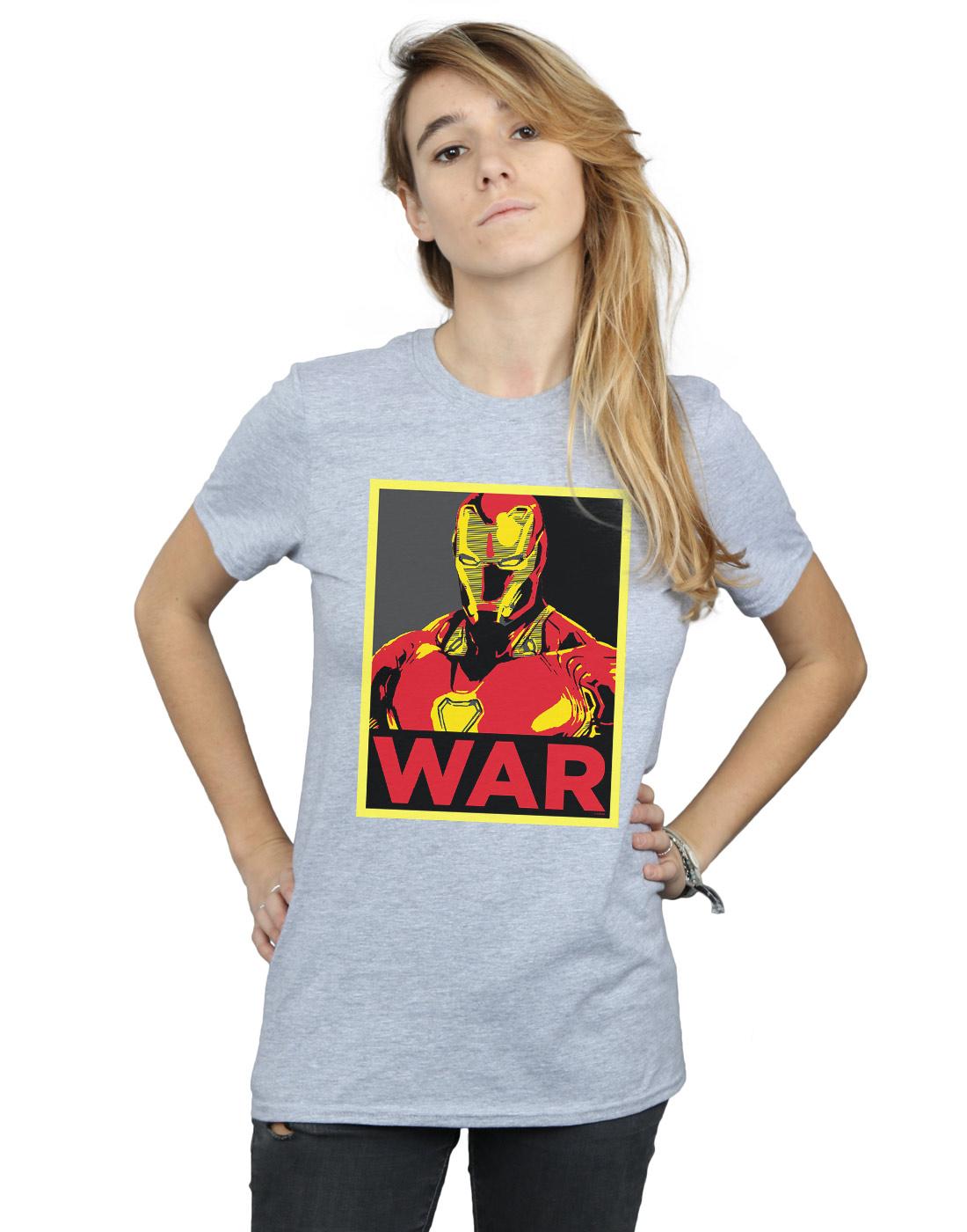 Sports Grey - Back - Marvel Womens-Ladies Avengers Infinity War Iron Man War Cotton Boyfriend T-Shirt