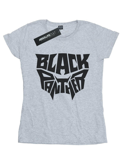 Sports Grey - Front - Marvel Womens-Ladies Black Panther Worded Emblem Cotton T-Shirt