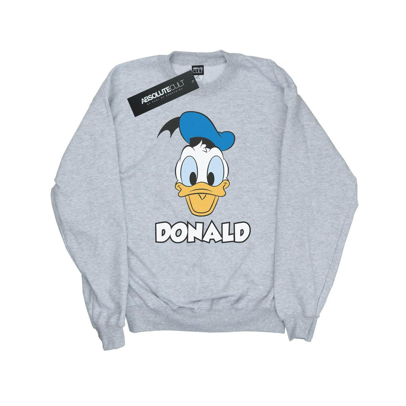 Heather Grey - Front - Disney Womens-Ladies Donald Duck Face Cotton Sweatshirt