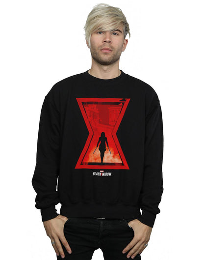 Black - Back - Marvel Mens Black Widow Movie Icon Silhouette Cotton Sweatshirt