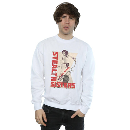 White - Back - Marvel Mens Black Widow Movie Stealth Sisters Cotton Sweatshirt