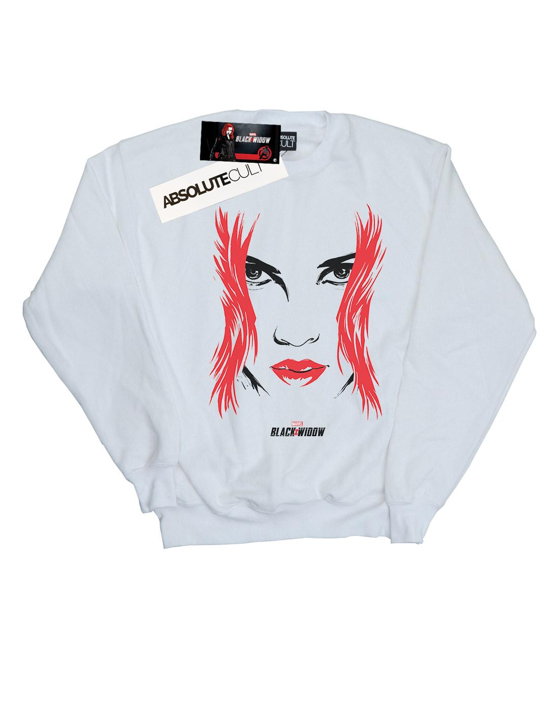 White - Front - Marvel Mens Black Widow Movie Close-Up Cotton Sweatshirt