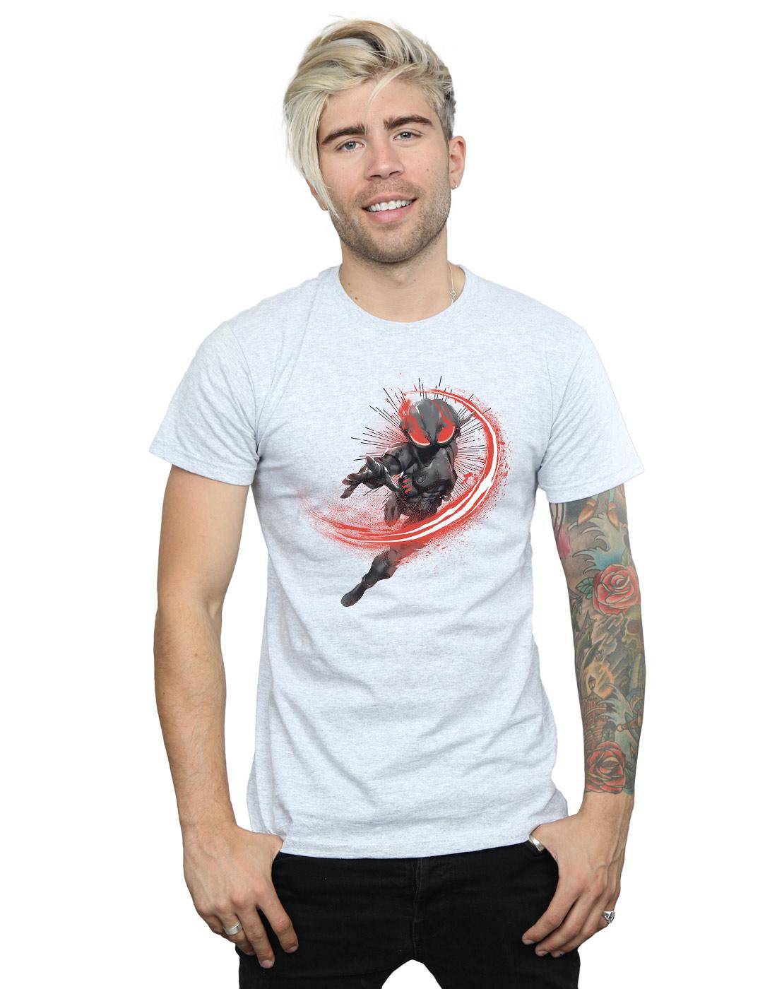 Sports Grey - Back - DC Comics Mens Aquaman Black Manta Flash T-Shirt