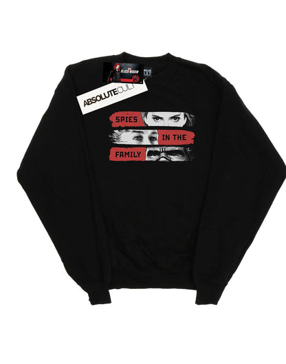 Black - Front - Marvel Mens Black Widow Movie Spies In The Family Cotton Sweatshirt