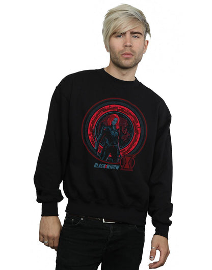 Black - Back - Marvel Mens Black Widow Movie Computer Globe Cotton Sweatshirt