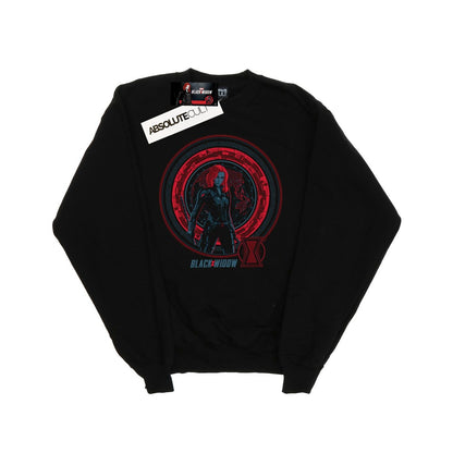 Black - Front - Marvel Mens Black Widow Movie Computer Globe Cotton Sweatshirt