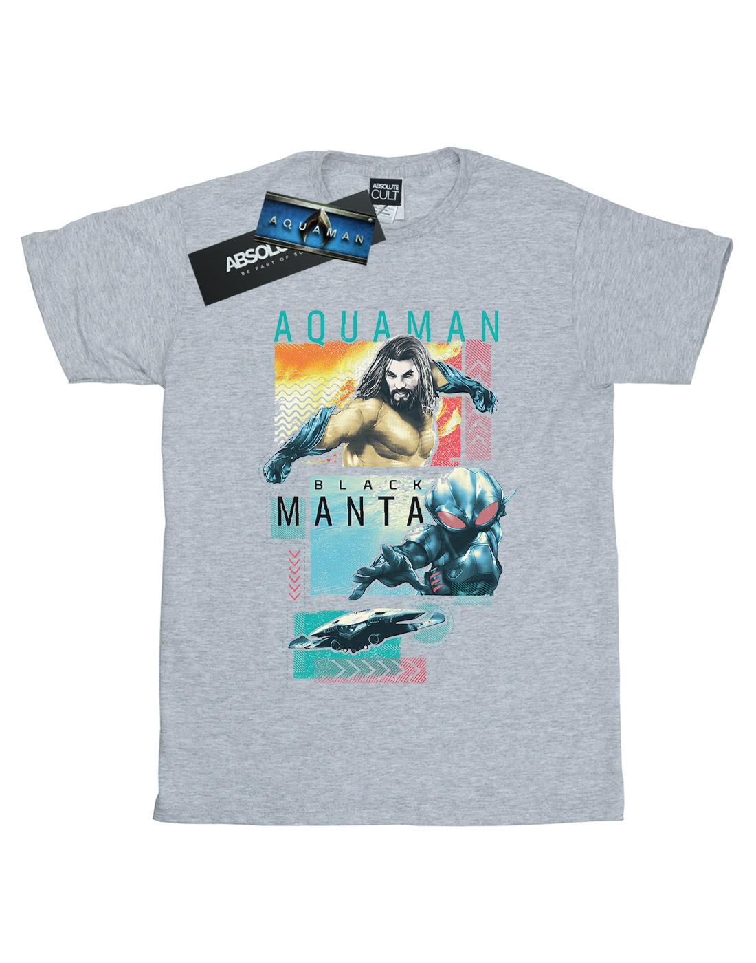 Sports Grey - Front - DC Comics Mens Aquaman Character Tiles T-Shirt