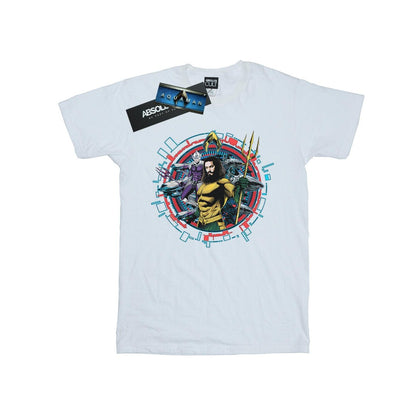 White - Front - DC Comics Mens Aquaman Circular Crest T-Shirt