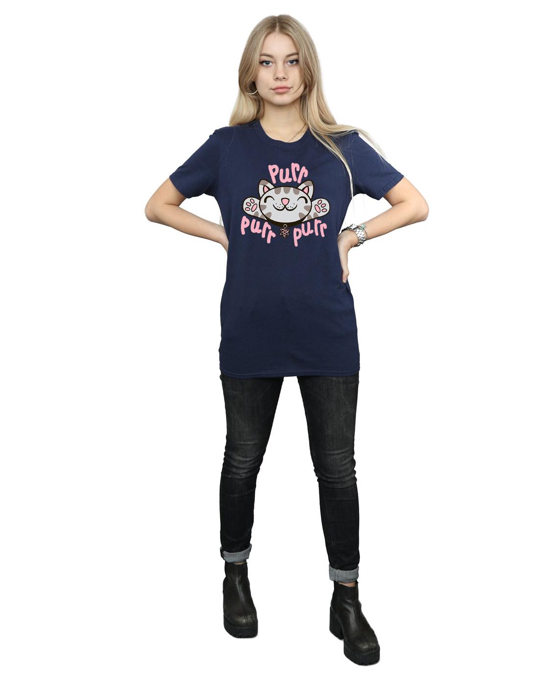 Navy Blue - Lifestyle - Big Bang Theory Womens-Ladies Soft Kitty Purr Cotton Boyfriend T-Shirt