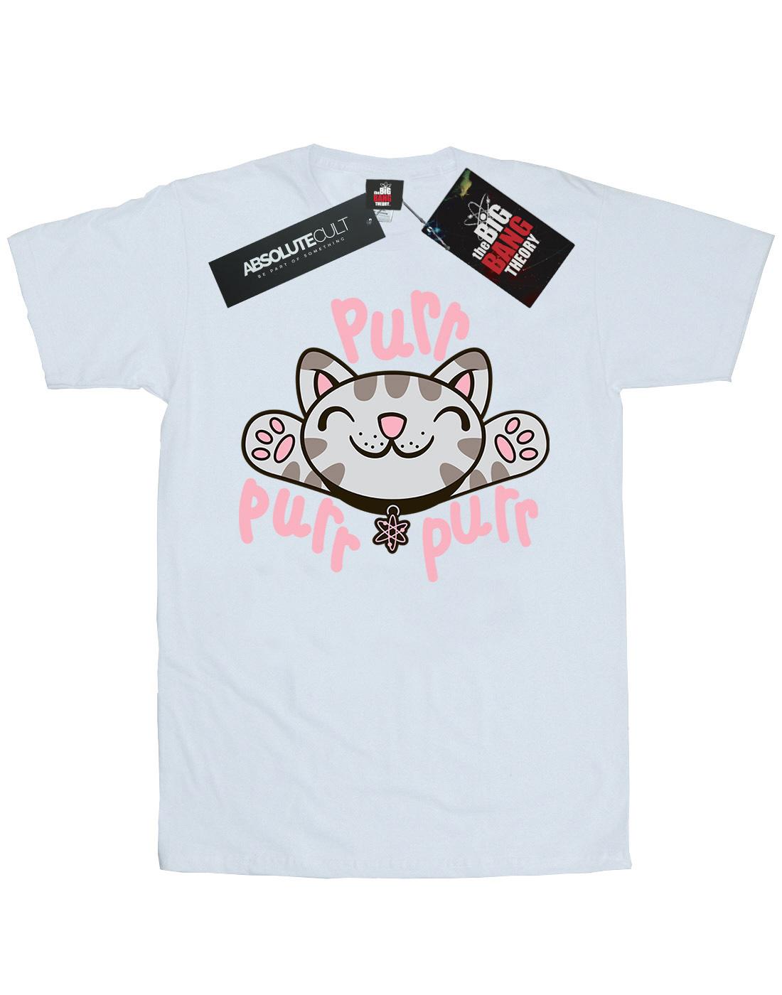 White - Front - Big Bang Theory Womens-Ladies Soft Kitty Purr Cotton Boyfriend T-Shirt