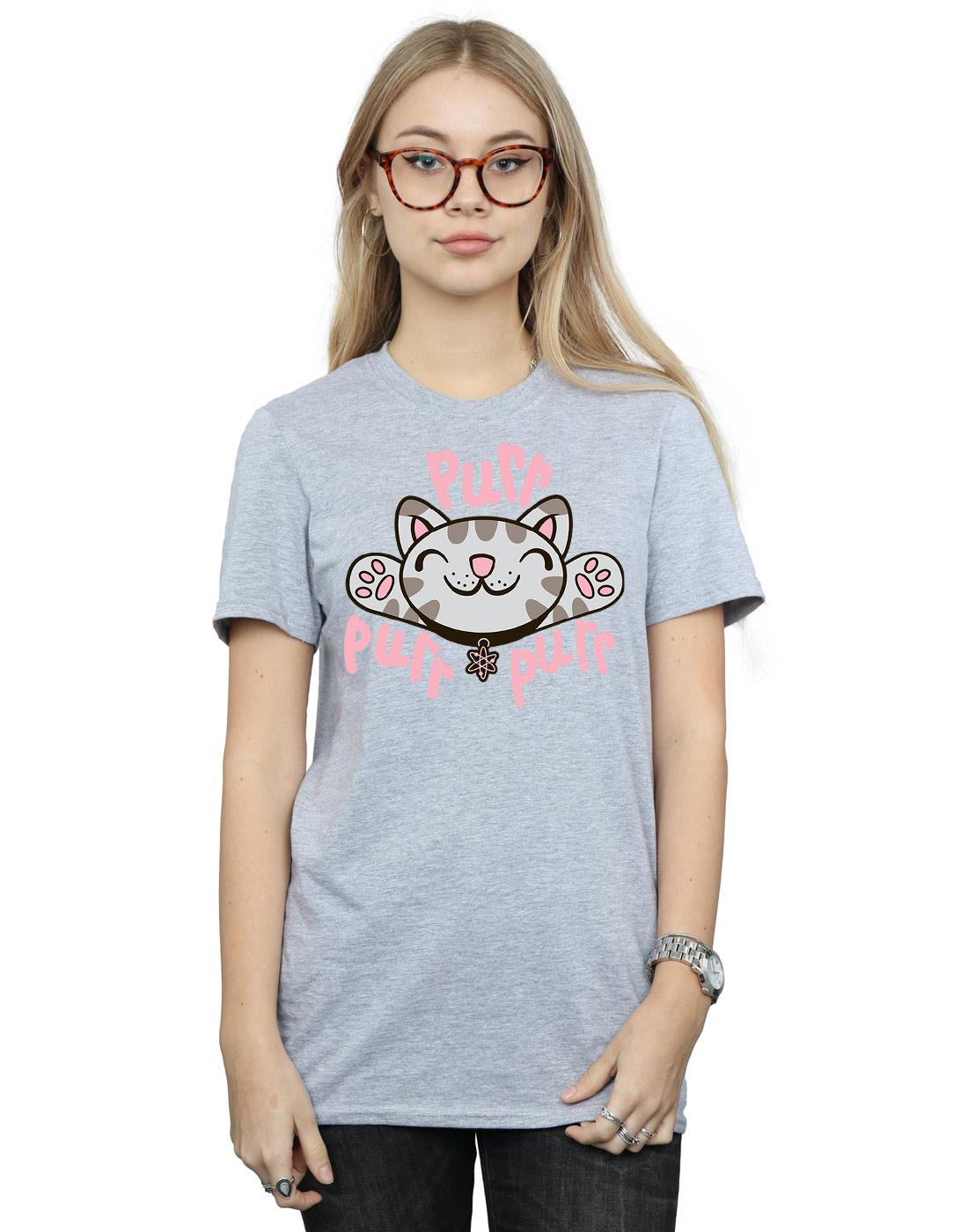 Sports Grey - Back - Big Bang Theory Womens-Ladies Soft Kitty Purr Cotton Boyfriend T-Shirt