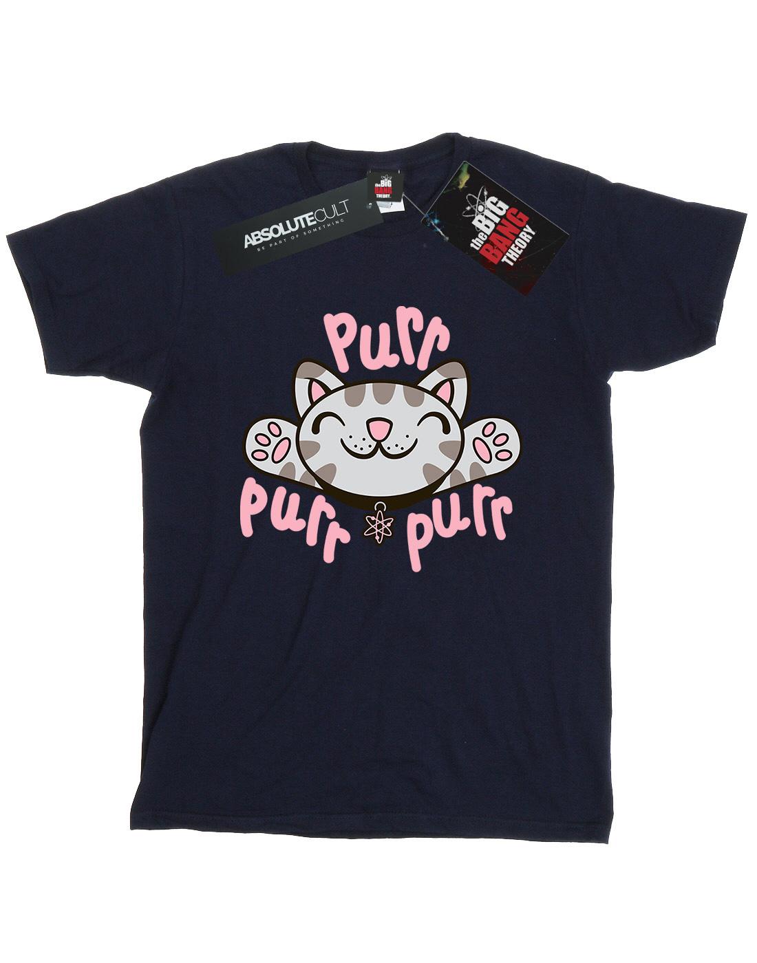 Navy Blue - Front - Big Bang Theory Womens-Ladies Soft Kitty Purr Cotton Boyfriend T-Shirt