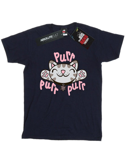 Navy Blue - Front - Big Bang Theory Womens-Ladies Soft Kitty Purr Cotton Boyfriend T-Shirt