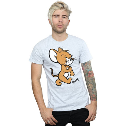 Sports Grey - Back - Tom and Jerry Mens Angry Mouse T-Shirt