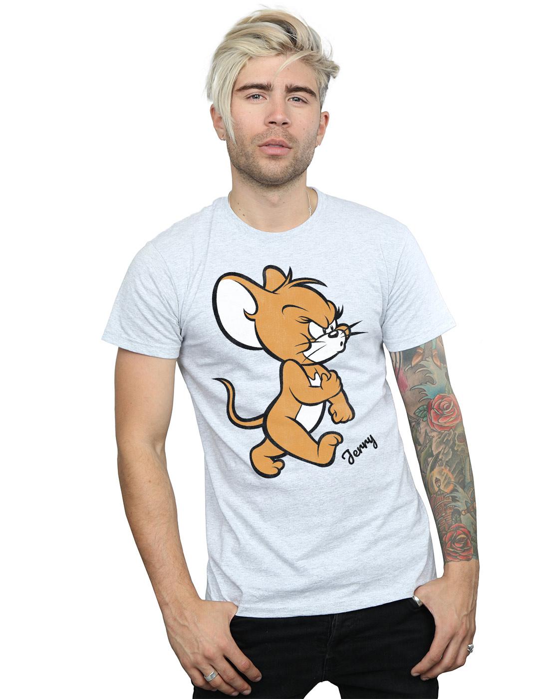 Sports Grey - Lifestyle - Tom and Jerry Mens Angry Mouse T-Shirt