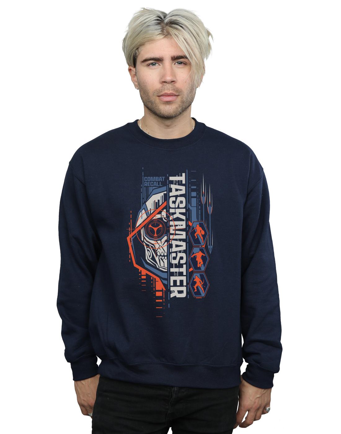 Navy Blue - Back - Marvel Mens Black Widow Movie Taskmaster Combat Recall Cotton Sweatshirt