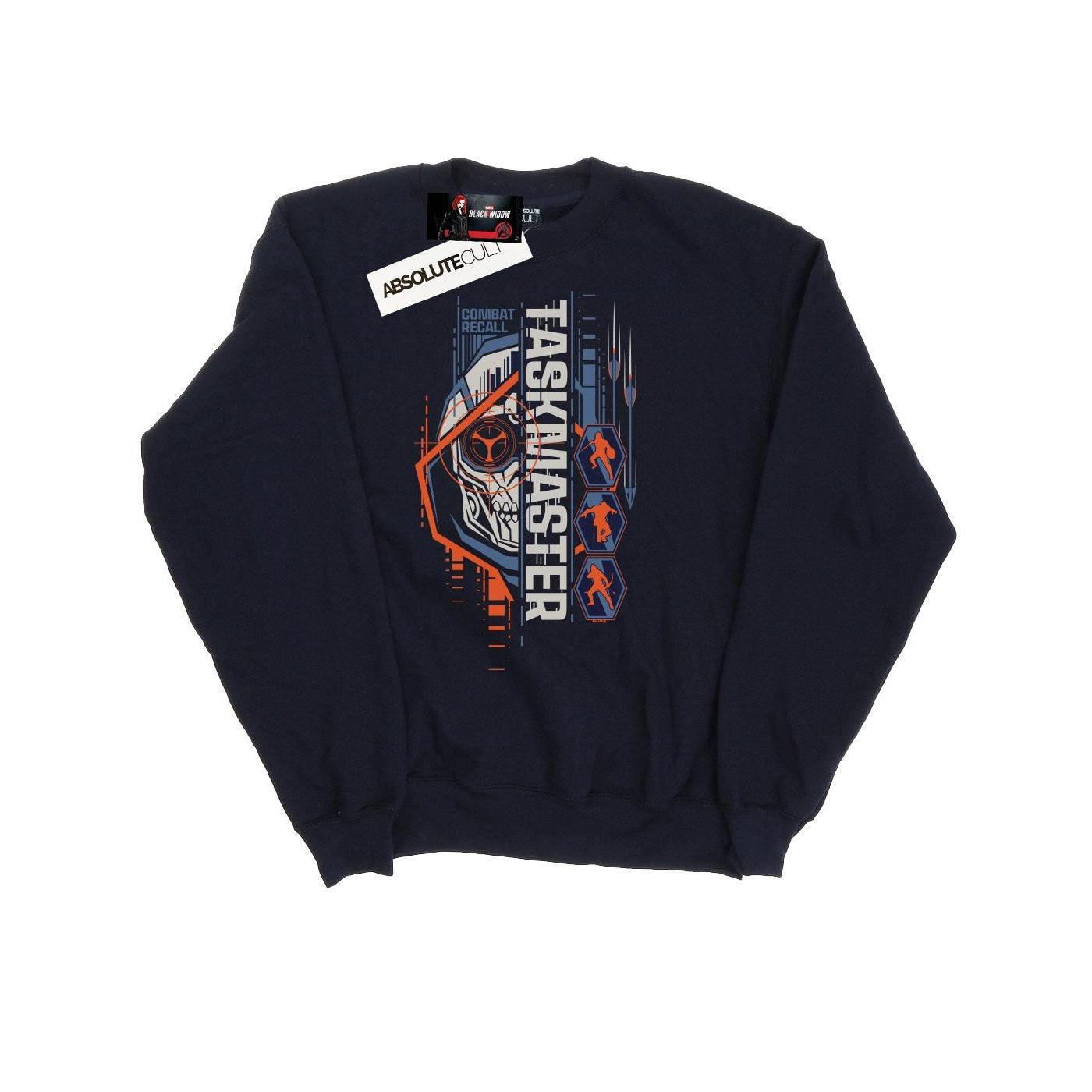 Navy Blue - Front - Marvel Mens Black Widow Movie Taskmaster Combat Recall Cotton Sweatshirt
