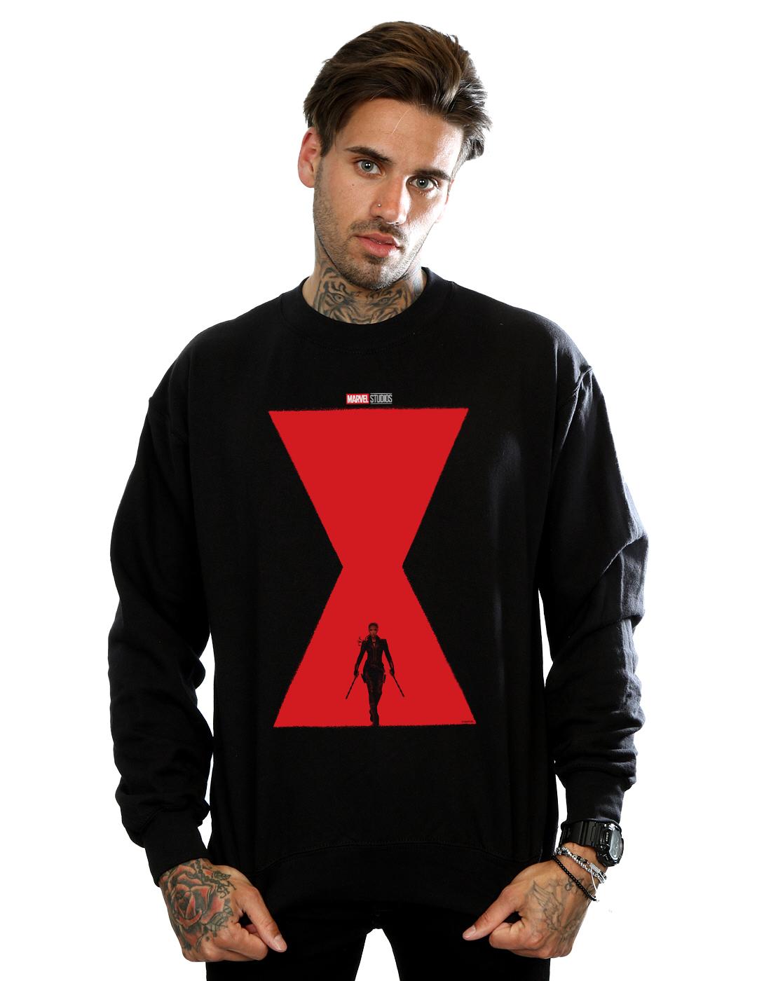 Black - Back - Marvel Mens Black Widow Movie Poster Cotton Sweatshirt