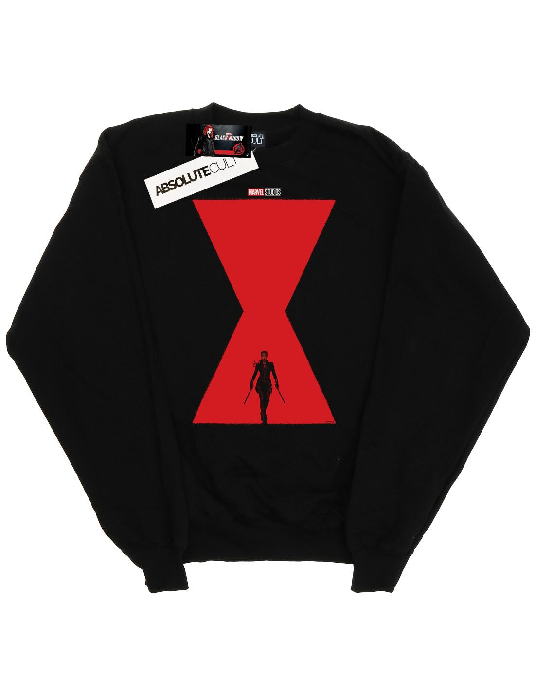 Black - Front - Marvel Mens Black Widow Movie Poster Cotton Sweatshirt
